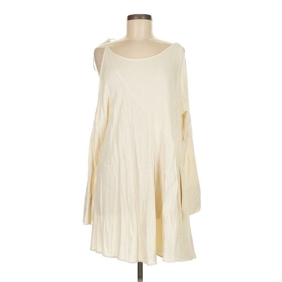 Free People Tunic Dress Cold Shoulder Cream Loose Fit Size Medium - Picture 1 of 5